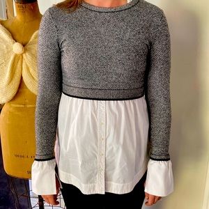 Blouse, half sweater, half cotton button down.